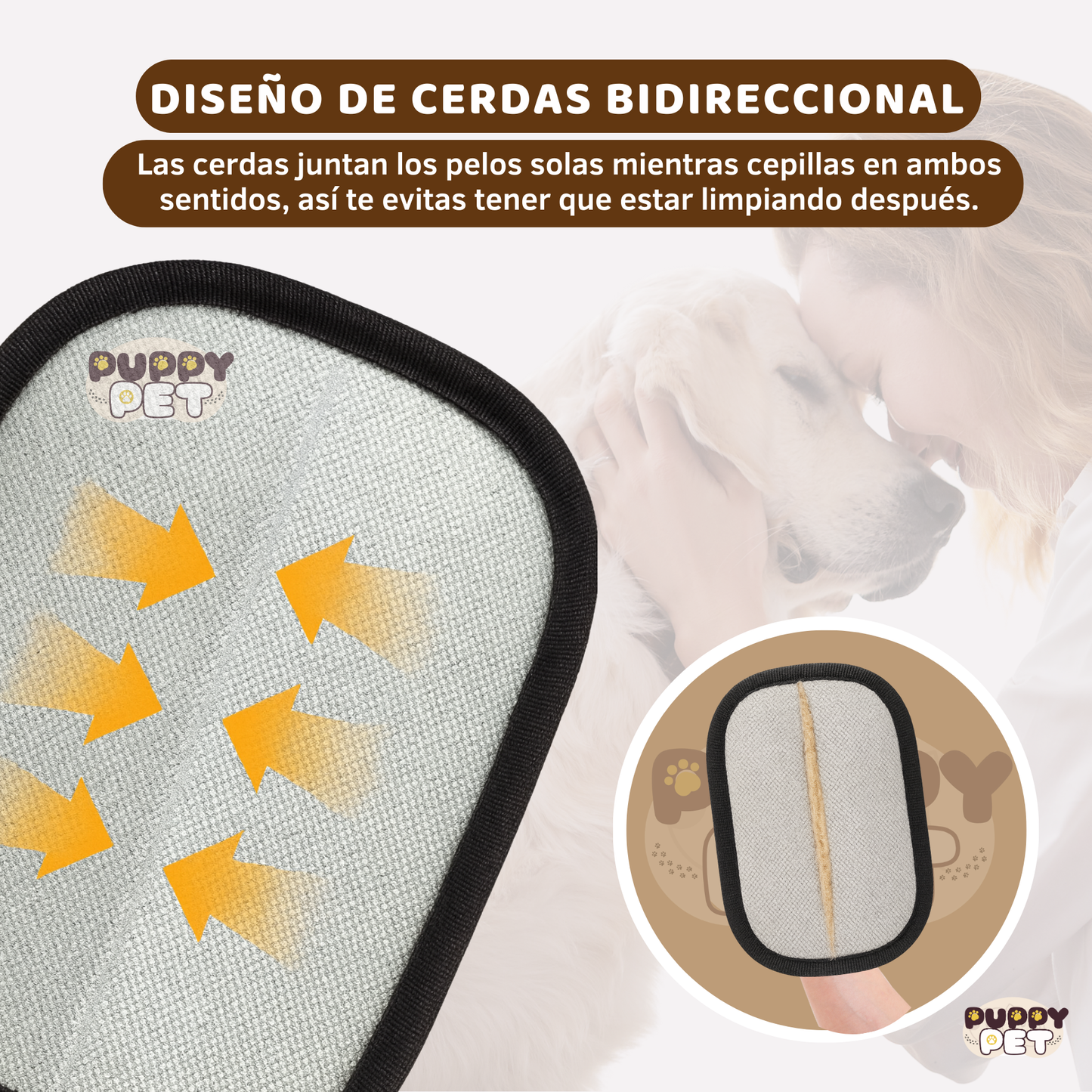 Removedor de Pelo de Mascotas Reutilizable, Potente y Sin Adhesivos