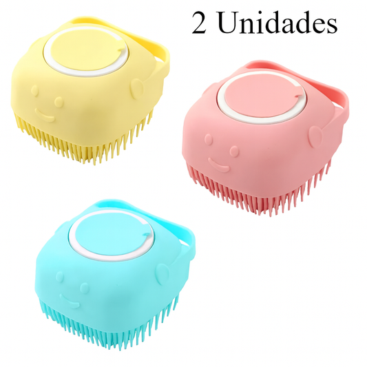 Cepillo de Baño Dispensador De Shampo o Jabón Para Perros y Gatos 2X1
